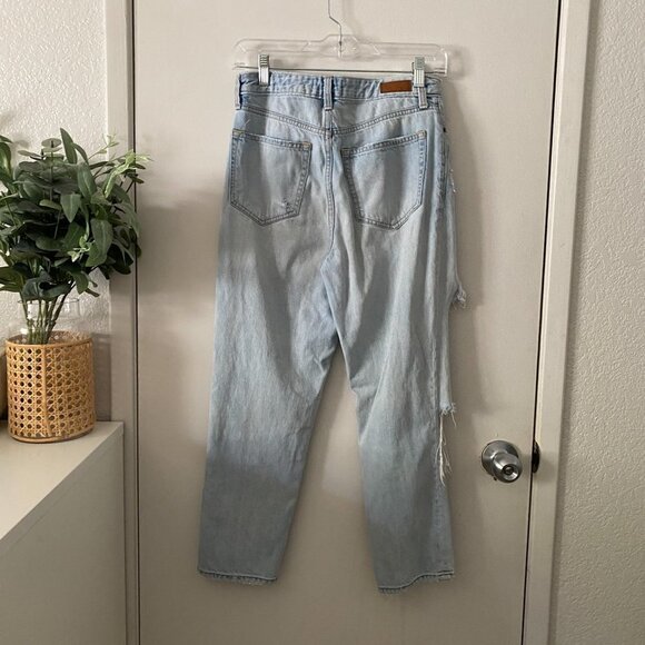 🦋 ABERCROMBIE & FITCH Distressed Annie Girlfriend High Rise Crop Jeans Size 26 - Picture 4 of 6